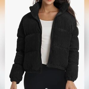 Black Corduroy Puffer Jacket
